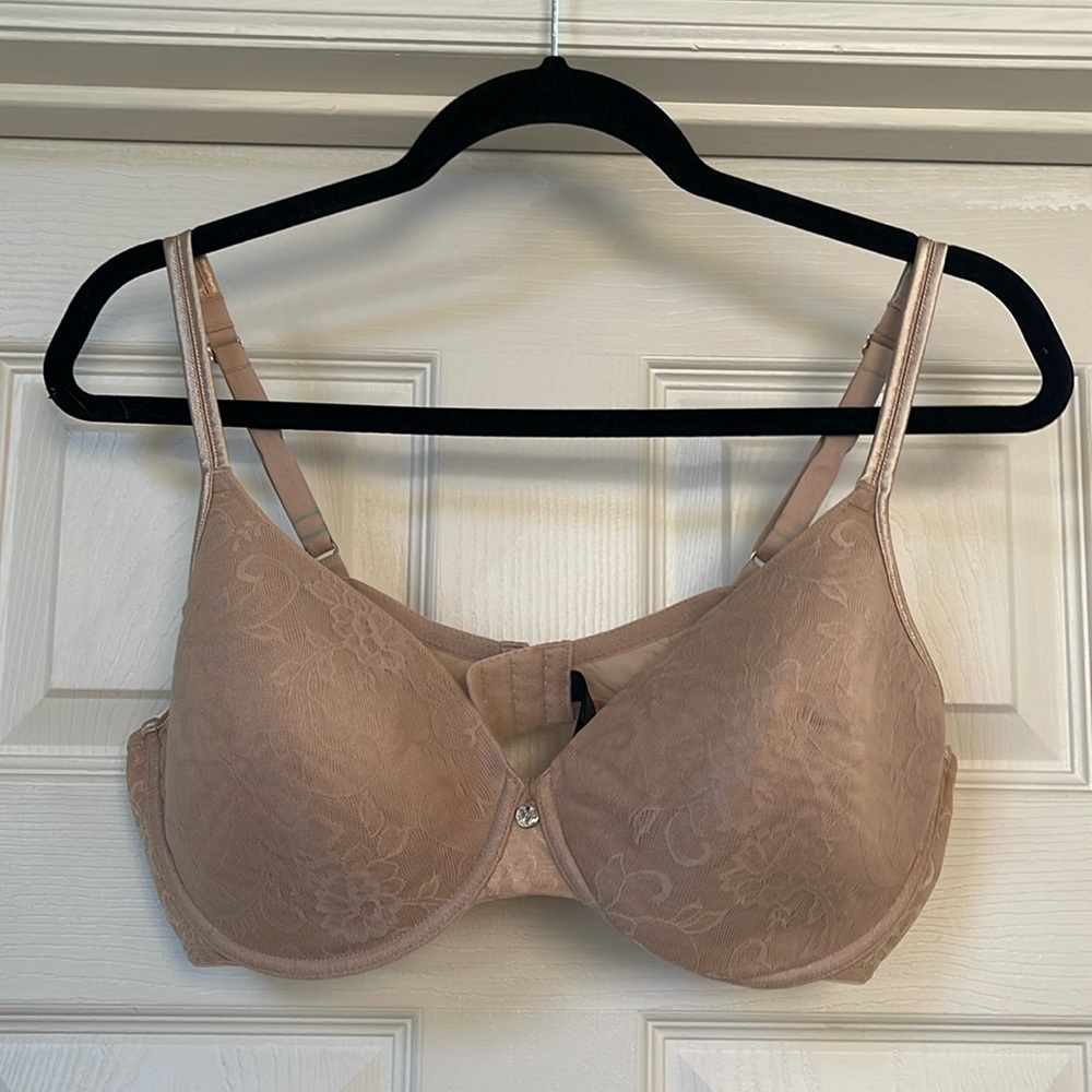 Natori lightly lined underwire beige lace bra 38DD